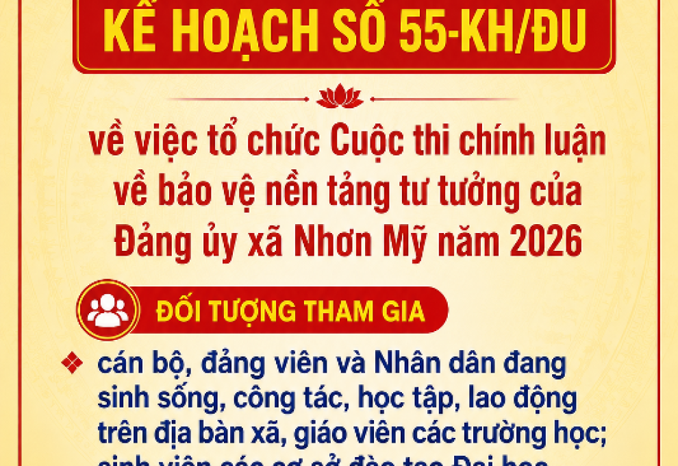 tổ chức Cuộc thi chính luận về bảo vệ nền tảng tư tưởng của Đảng xã Nhơn Mỹ năm 2026