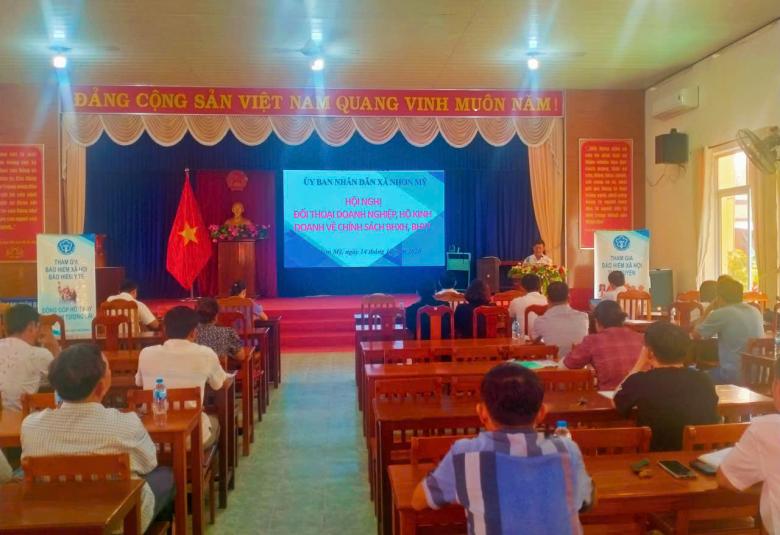 Nhơn Mỹ tổ chức Hội nghị đối thoại với doanh nghiệp về thực hiện chính sách Bảo hiểm xã hội Bảo hiểm Y tế