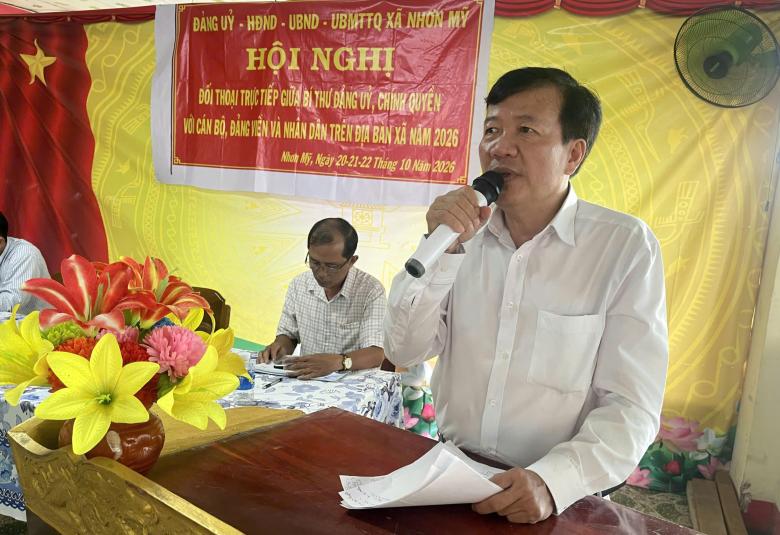 Xã Nhơn Mỹ tổ chức 3 hội nghị đối thoại, lắng nghe và giải quyết kiến nghị của Nhân dân