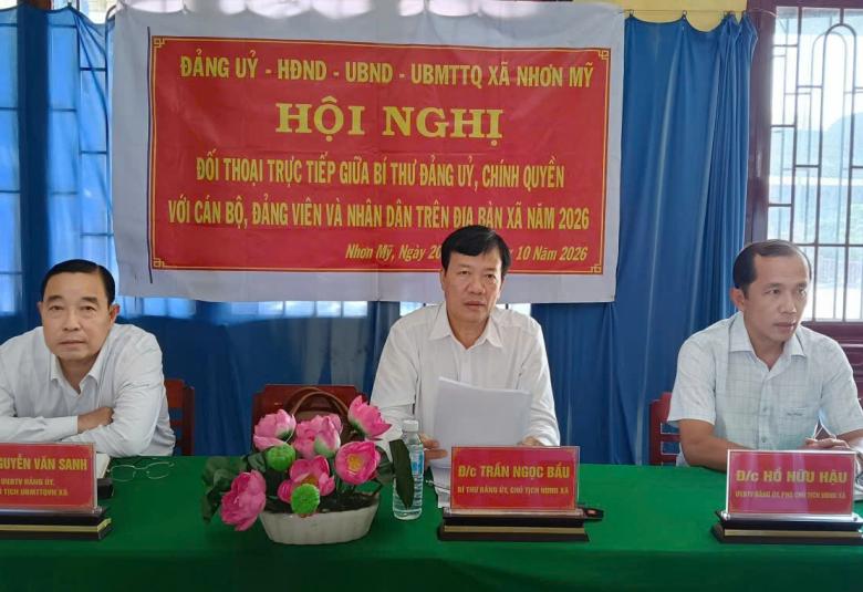Cấp ủy – Chính quyền xã Nhơn Mỹ đối thoại trực tiếp với nhân dân tại ngôi thờ Anh hùng dân tộc Nguyễn Trung Trực