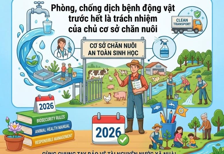 “Phòng, chống dịch bệnh động vật trước hết là trách nhiệm của chủ cơ sở chăn nuôi”. 