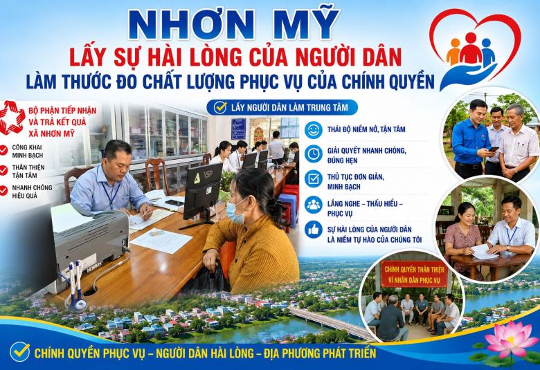 Lấy sự hài lòng của người dân làm thước đo chất lượng phục vụ của chính quyền – đây là một trong những mục tiêu quan trọng trong công tác cải cách hành chính của xã Nhơn Mỹ, giai đoạn 2026 - 2030