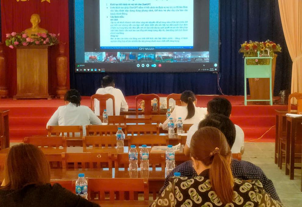 Xã Nhơn Mỹ tham dự Hội nghị trực tuyến   tập huấn ứng dụng AI 