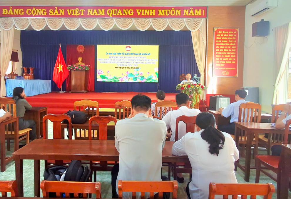 Nhơn Mỹ tổ chức hiệp thương lần thứ hai lập danh sách sơ bộ ứng cử Đại biểu HĐND nhiệm kỳ 2026 – 2031