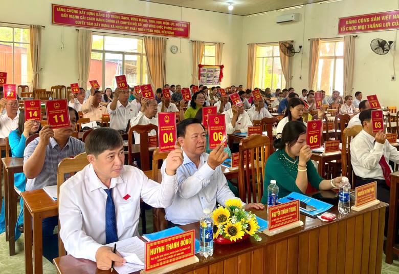 Đại biểu biểu quyết thong qua các Nghị quyết
