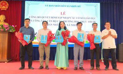 Nhơn Mỹ sáp nhập - tổ chức lại các trường học trên địa bàn