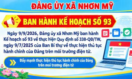 Nhơn Mỹ triển khai thủ tục hành chính của đảng trên môi trường điện tử