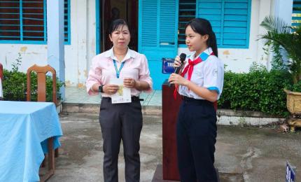 Liên đội trường THCS Nhơn Mỹ tổ chức Truyền thông “Phòng chống tác hại của thuốc lá trong trường học”