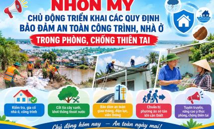 Nhơn Mỹ chủ động triển khai các quy định bảo đảm an toàn công trình, nhà ở trong phòng, chống thiên tai