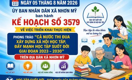 Nhơn Mỹ triển khai phong trào “Cả nước thi đua xây dựng xã hội học tập, đẩy mạnh học tập suốt đời giai đoạn 2023 – 2030”
