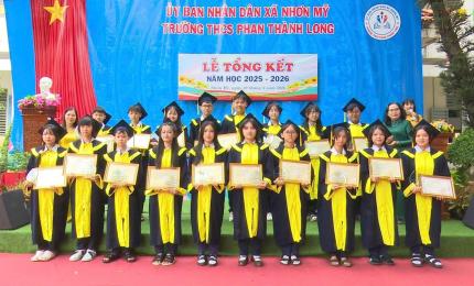 Bí thư Đảng ủy Nhơn Mỹ dự lễ tổng kết năm học 2025 – 2026 trường THCS Phan Thành Long
