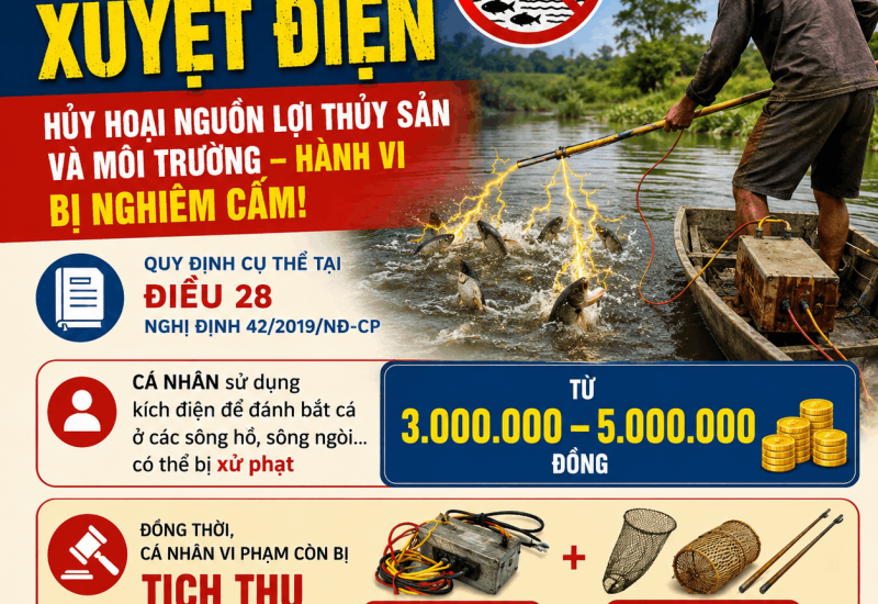 Đánh bắt cá bằng xuyệt điện: Hủy hoại nguồn lợi thủy sản và môi trường - Hành vi bị nghiêm cấm!