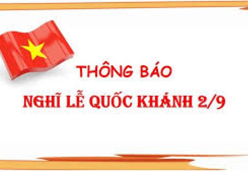 Ủy ban nhân dân xã Nhơn Mỹ thông báo treo Quốc kỳ và nghỉ Lễ Quốc khánh 2/9 