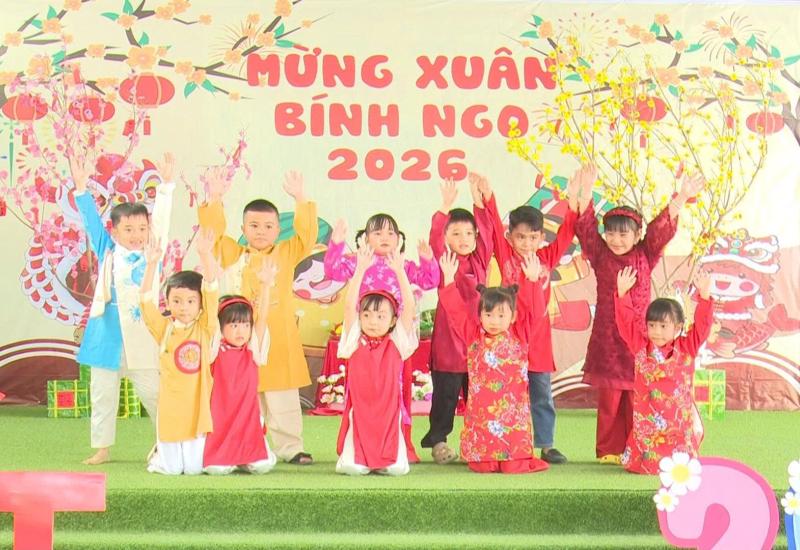 Trường Mẫu giáo Nhơn Mỹ rộn ràng mừng xuân Bính Ngọ 2026