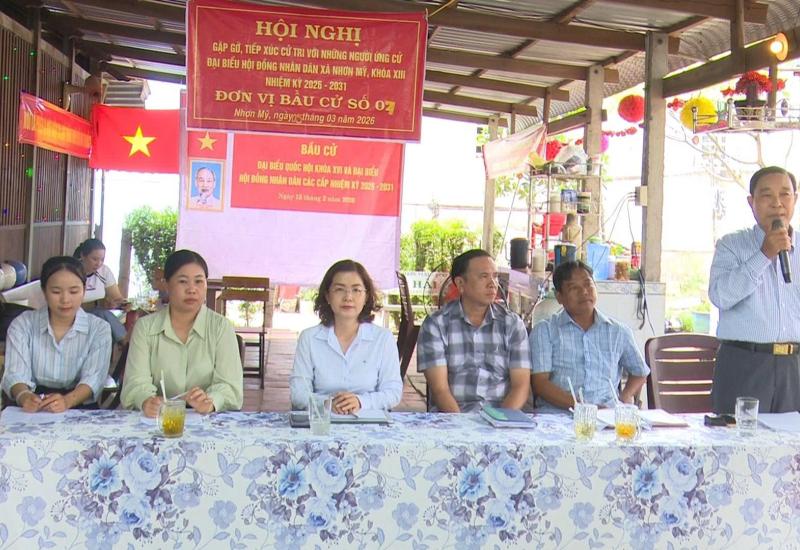 Người ứng cử đại biểu HĐND xã găp gỡ - tiếp xúc cử tri ấp Mỹ Thành - Mỹ Thạnh và Mỹ Đức