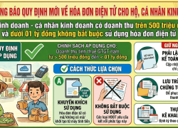 Hộ kinh doanh - cá nhân kinh doanh có doanh thu trên 500 triệu đồng và dưới 01 tỷ đồng không bắt buộc sử dụng hóa đơn điện tử